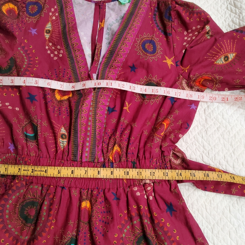 FARM Rio Vibrant Red Patterned Jumpsuit - Picture 10 of 13